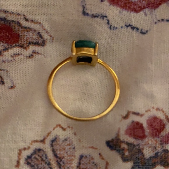 Raw Emerald in 14K Plated Ring - Picture 3 of 4